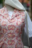 画像7: “laura ashley”花柄 ピンク ジャンパースカート テーラードカラー ボタン[17506]