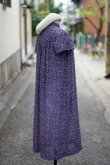 画像12: 花柄 ネイビー 紫 半袖レトロワンピース 立領[17532]