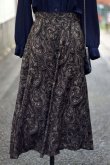 画像1: ペイズリー柄 黒 スカート Aライン w65cm 丈76cm[17587]