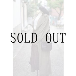 画像: "STYLES TO GO" 無地  グレー トレンチコート コットン ラグランスリーブ アンブレラヨーク インバーテッドプリーツ アームベルト ウエストベルト [17712]