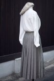 画像2: KANEKO ISAO チェック柄 黒×白 スカート ウール プリーツ w/65cm[18026]