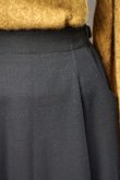 画像2: 無地 黒 ウール スカート フレア w65cm [18035]