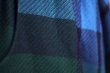画像6: チェック柄 青×緑 ウール フレア スカート w62cm[18192]