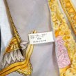 画像7: Polp club 装飾模様 グレー系×ピンク系 シルク スカーフ 86cm四方 [18349]