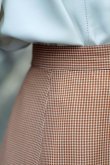 画像2: チェック柄 オレンジ×白 フレア スカート w/70cm[18374]