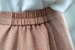 画像5: チェック柄 オレンジ×白 フレア スカート w/70cm[18374]