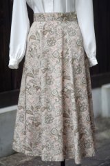画像: ペイズリー柄 ピンク系 フレア スカート w/68cm[18442]