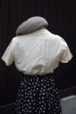 画像2: 無地 生成り半袖 シルク ブラウス オープンカラー スワトウ刺繍[15211]