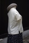 画像5: 無地 生成り半袖 シルク ブラウス オープンカラー スワトウ刺繍[15211]