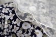 画像12: 花柄 ネイビー×白 長袖 レトロワンピース ダブルカラー 薔薇モチーフ ブローチ[18510]
