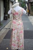 画像6: "laura ashley" 花柄 ピンク系 ノースリーブ レトロワンピース スカラップネック[18733]