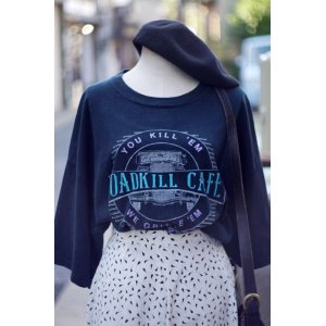 画像: 黒 半袖 ビンテージ ROADKILLCAFE プリント Tシャツ[18762]