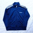 画像2: "adidas" 無地 ネイビー×白 長袖 アウター ジャージ ポケット 三本ライン [19033]