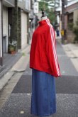 画像5: "adidas" 無地 赤×白 長袖 アウター ジャージ ポケット 三本ライン [19032]