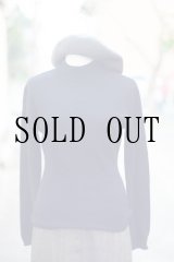 画像: "CLUB NASSO" 無地 黒 ニット セーター ハイネック カシミア[19309]