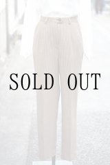 画像: "Papotage" ブラウン系 千鳥格子 チェック柄 ツータック ウール パンツ w70cm[19404]