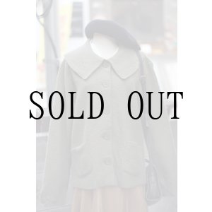 画像: "Cambridge dry bloods" グリーン系 EU ウール ニット カーディガン ジャケット ケープ襟[19415]