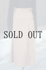 画像: "Kaneko Isao" チェック柄 ブラウン系 ウール キルトスカート w65cm[19469]