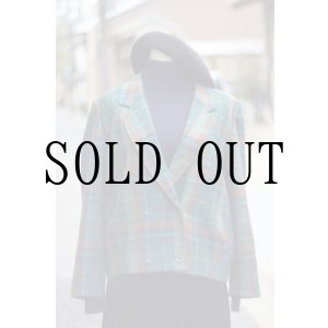 画像: "Vinvert" グリーン系 チェック柄 ウール テーラード ジャケット[19568]