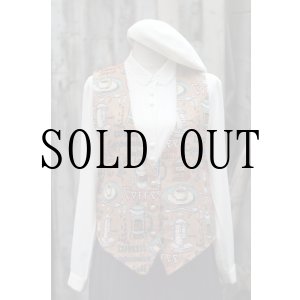 画像: "backroad" US製 カフェ絵模様 ベスト[19603]