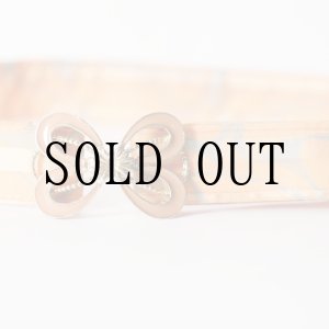 画像: オレンジ×グレー 金具 アンティークベルト[19627]