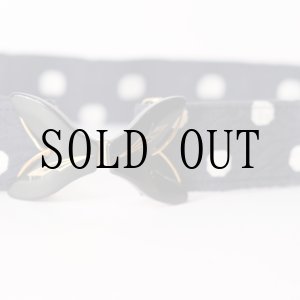 画像: ドット柄 ネイビー×白 アンティークベルト[19629]