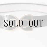 画像: 黒 お花モチーフ アンティークベルト[19618]