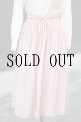 画像: 無地 ピンク パイル地 スカート フレア ベルト付き w69cm[19718]