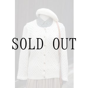 画像: "femme fatale kazuko osada" 無地 白 コットン ニット カーディガン[19725]