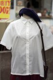 画像9: "Graceful" 白 半袖 ブラウス レギュラーカラー レースデザイン[19810]