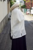 画像12: "HD" スワトウ刺繍 白 半袖 ブラウス ノーカラー[19811]