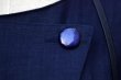 画像6: "LUCK" 無地 ネイビー 混麻 半袖 レトロワンピース ノーカラー  [13421]
