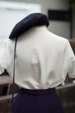 画像3: "peony" 無地 白 シルク チャイナブラウス 半袖 チャイナボタン マオカラー スワトウ刺繍 レース[19801]
