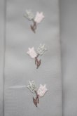 画像5: "femmeblanche" グリーン 半袖 ブラウス 花刺繍 比翼[19800]
