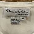 画像15: "Oscar de la Renta" 無地 白 長袖 コットン ブラウス 比翼 ピーターパンカラー レース[19850]