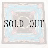 画像: 装飾模様 ブラウン×緑系 スカーフ 105cm×105cm[19896]