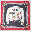 画像1: "MOSCHINO" イタリア シルク 赤系 スカーフ 87cm×87cm[19899]