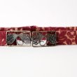 画像1: 赤系 刺繍 アンティークベルト[19825]