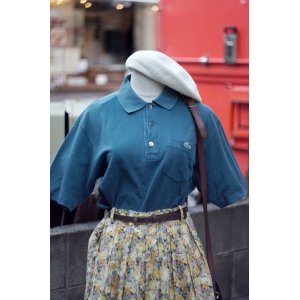 画像: ”Lacoste” 無地 グリーン 半袖 ポロシャツ ワンポイント刺繍[19871]