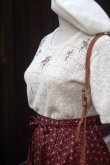 画像2: 白 サマー ニット トップス お花刺繍[19881]