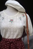 画像5: 白 サマー ニット トップス お花刺繍[19881]