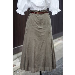 画像: チェック柄 グリーン コットン マーメイド スカート w/75cm[19960]