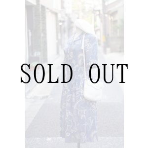 画像: "Burberrys" エスニック 花柄 半袖 レーヨン レトロワンピース オープンカラー[20053]