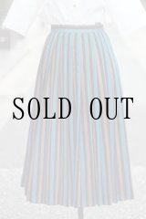 画像: マルチストライプ リネン スカート w62cm[20021]