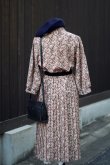 画像5: "Breli originals" US製 黒 ピンク系 花柄 七分袖 レトロワンピース カシュクール [20027]