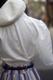 画像6: "蒼い妖精" 無地 白 半袖 ブラウス レギュラーカラー カッティングレース パフスリーブ  [20033]