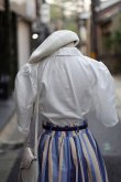 画像7: "蒼い妖精" 無地 白 半袖 ブラウス レギュラーカラー カッティングレース パフスリーブ  [20033]