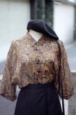 画像1: "AVANTIQUE" コットン ブラウン系 ペイズリー柄 七分袖  ブラウス レギュラーカラー [20039]