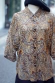 画像8: "AVANTIQUE" コットン ブラウン系 ペイズリー柄 七分袖  ブラウス レギュラーカラー [20039]