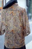 画像9: "AVANTIQUE" コットン ブラウン系 ペイズリー柄 七分袖  ブラウス レギュラーカラー [20039]